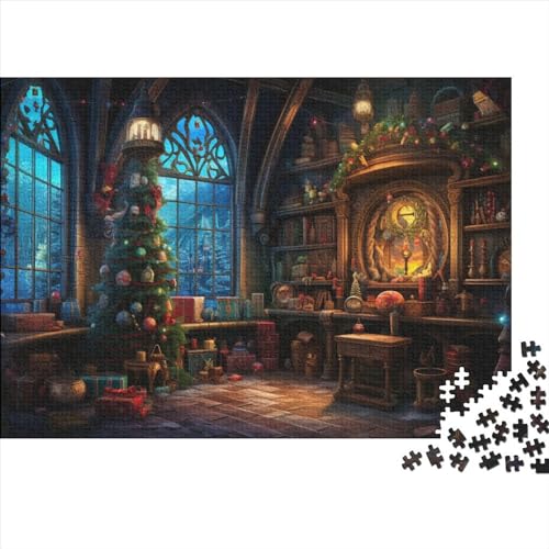 Weihnachten 1000 Teile Weihnachtsthema Puzzles Für Erwachsene - Intellektuelles Spiel, Bildungspiel, Hausdekoration, Stressabbau, Herausforderung (1000pcs (75x50cm)) von WZXYMXDP