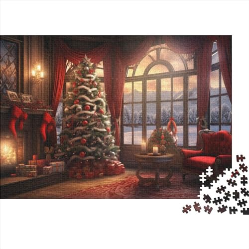 Weihnachten 1000 Teile Winterthemen Holzpuzzle - Gehirnspiel, Hausdekoration, Entspannung & Bildungswolle Freude (Familienpuzzle) von WZXYMXDP