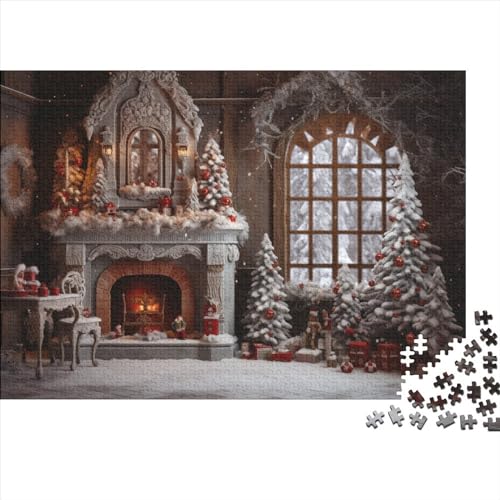 Weihnachten 1000 Teile Winterthemen Puzzle - Entspannender Gruppen Spaß, Hausdekoration Kunst & Denkspiel (Familienherausforderung) von WZXYMXDP