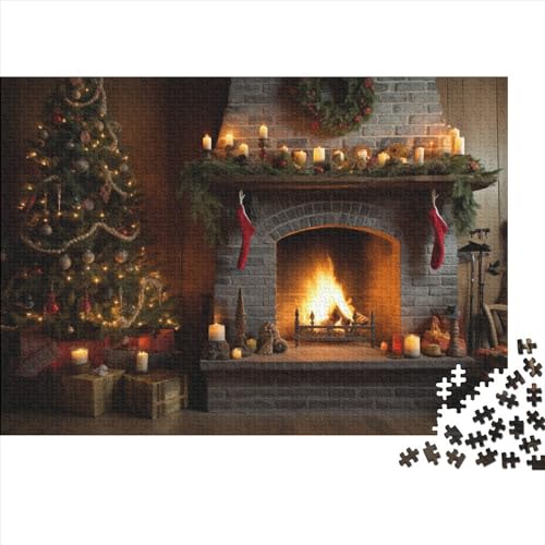 Weihnachten 1000 Teile Winterthemen Puzzle - Entspannender Gruppen Spaß, Hausdekoration Kunst & Denkspiel (Familienherausforderung) von WZXYMXDP