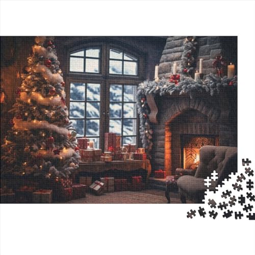 Weihnachten 1000 Teile Winterthemen Puzzles Für Erwachsene - Intellektuelles Spiel, Hausdekoration, Bildungspiel, Stressabbau, Herausforderung (1000pcs (75x50cm)) von WZXYMXDP