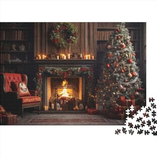 Weihnachten Holzpuzzle - 1000 Teile Weihnachtsthema Hausdekoration Kunst, Gehirnspiel & Mentale Stimulation (Entspannendes Hobby, Ab 12 Jahren) von WZXYMXDP
