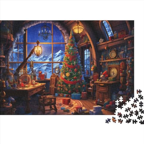 Weihnachten Holzpuzzle - 1000 Teile Weihnachtsthema Hausdekoration Kunst, Gehirnspiel & Mentale Stimulation (Entspannendes Hobby, Ab 12 Jahren) von WZXYMXDP