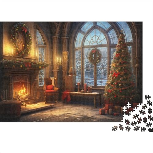 Weihnachten Holzpuzzle Für Erwachsene - 1000 Teile Winterthemen Hausdekoration, Intellektuelles Spiel, Stressabbau, Bildungswert, Herausforderung von WZXYMXDP