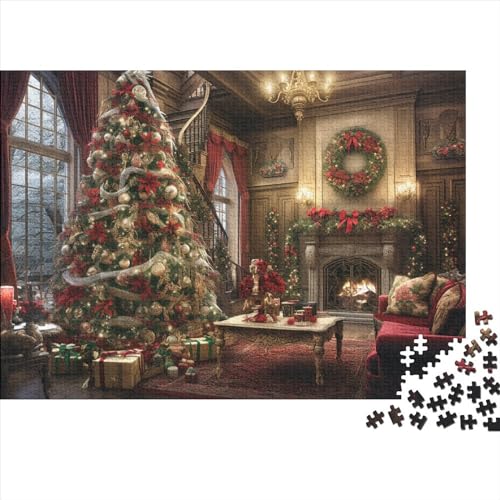Weihnachten Holzpuzzle Für Erwachsene - 1000 Teile Winterthemen Hausdekoration, Intellektuelles Spiel, Stressabbau, Bildungswert, Herausforderung von WZXYMXDP