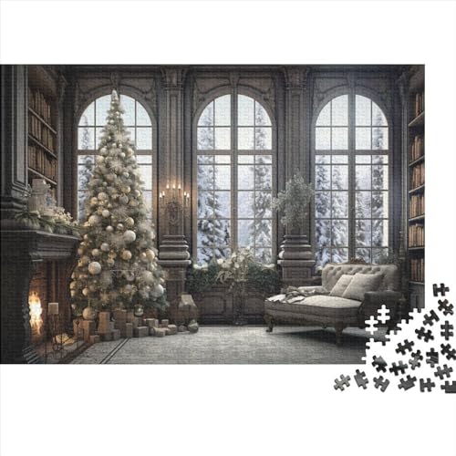 Weihnachten Holzpuzzle Für Erwachsene - 1000 Teile Winterthemen Hausdekoration, Intellektuelles Spiel, Stressabbau, Bildungswert, Herausforderung von WZXYMXDP