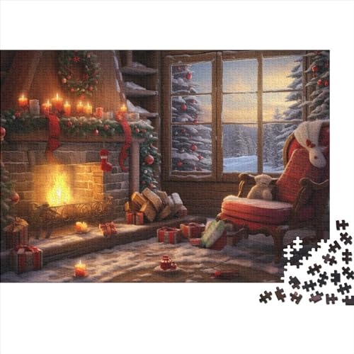 Weihnachten Holzpuzzles Für Erwachsene - 1000 Teile Winterthemen Intellektuelles Spiel, Stressabbau, Bildungswert, Hausdekoration, Premium & Langlebig (1000pcs (75x50cm)) von WZXYMXDP