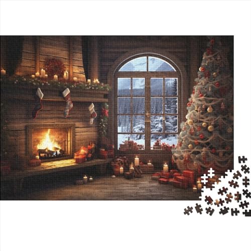 Weihnachten Holzpuzzles Für Erwachsene - 1000 Teile Winterthemen Intellektuelles Spiel, Stressabbau, Bildungswert, Hausdekoration, Premium & Langlebig (1000pcs (75x50cm)) von WZXYMXDP