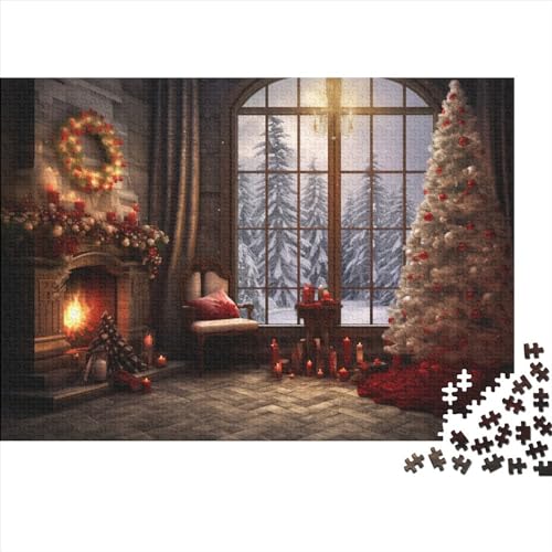 Weihnachten Holzpuzzles Für Erwachsene - 1000 Teile Winterthemen Intellektuelles Spiel, Stressabbau, Bildungswert, Hausdekoration, Premium & Langlebig (1000pcs (75x50cm)) von WZXYMXDP