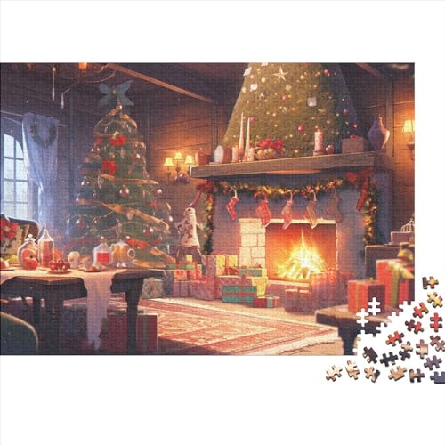 Weihnachten Party Puzzle Für Erwachsene - 1000 Teile Weihnachtsthema Denkspiel, Entspannende Aktivität & Premium Hausdekoration (1000pcs (75x50cm)) von WZXYMXDP