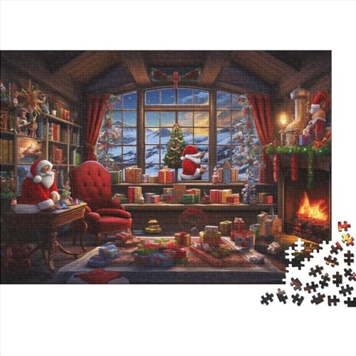 Weihnachten Puzzle - 1000 Teile Weihnachtsthema Entspannendes Denkspiel & Hausdekoration Herausforderung (Familienspaß, Ab 12 Jahren) von WZXYMXDP