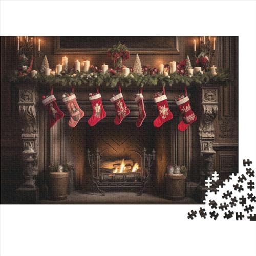 Weihnachten Puzzle - 1000 Teile Weihnachtsthema Entspannendes Gehirnspiel & Premium Hausdekoration (Für Alle Ab 12 Jahren) von WZXYMXDP