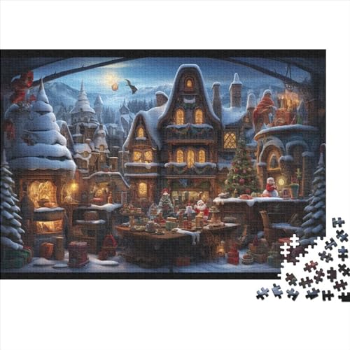 Weihnachten Puzzle - 1000 Teile Weihnachtsthema Entspannendes Gehirnspiel & Premium Hausdekoration (Für Alle Ab 12 Jahren) von WZXYMXDP