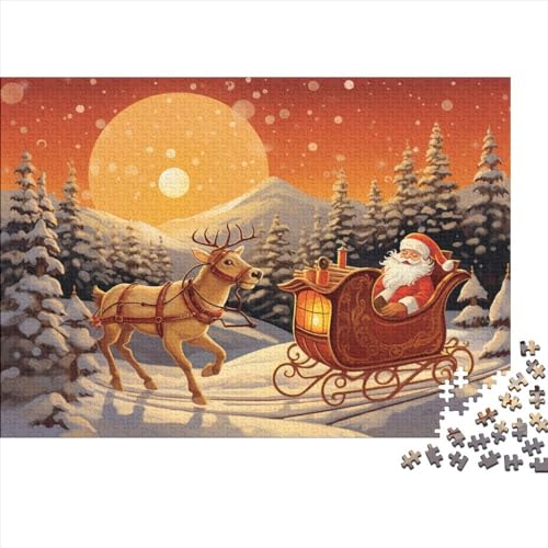 Weihnachten Puzzle - 1000 Teile Weihnachtsthema Gehirnspiel, Entspannende Herausforderung & Premium Hausdekoration (Für Alle Ab 12 Jahren) von WZXYMXDP