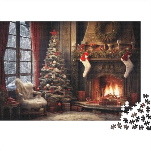 Weihnachten Puzzle - 1000 Teile Winterthemen Bildungswertes Denkspiel, Hausdekoration & Entspannende Qualität (Für Alle Ab 12 Jahren) von WZXYMXDP