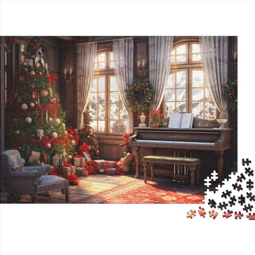 Weihnachten Puzzle Für Erwachsene - 1000 Teile Winterthemen Dekoration, Stressabbau, Bildungspiel, Intellektuelles Spiel, Entspannung Und Intelligenz (1000pcs (75x50cm)) von WZXYMXDP