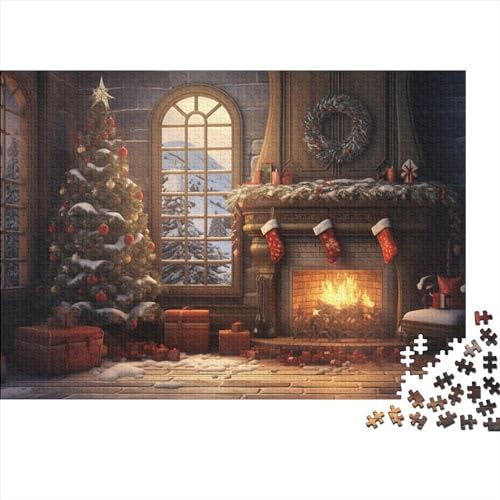 Weihnachten Puzzles Für Erwachsene - 1000 Teile Winterthemen Hausdekoration, Bildungspiel, Intellektuelles Spiel, Stressabbau, Herausforderung (1000pcs (75x50cm)) von WZXYMXDP