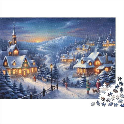 Weihnachten Puzzles Für Erwachsene - 1000 Teile Winterthemen Stressabbau, Hausdekoration, Bildungspiel, Intellektuelles Spiel, Herausforderung (1000pcs (75x50cm)) von WZXYMXDP