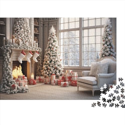 Weihnachten Puzzles Für Erwachsene - 1000 Teile Winterthemen Stressabbau, Hausdekoration, Bildungspiel, Intellektuelles Spiel, Herausforderung (1000pcs (75x50cm)) von WZXYMXDP