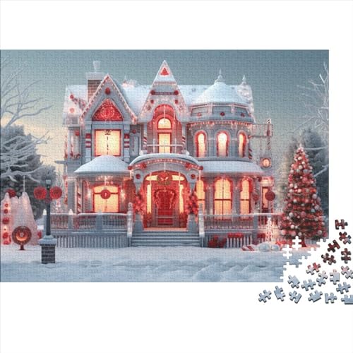 Weihnachtstag 1000 Teile Holz Weihnachtsthema Puzzle Für Erwachsene - Hausdekoration, Intellektuelles Spiel, Stressabbau, Bildungswert, Premium & Langlebig (1000pcs (75x50cm)) von WZXYMXDP