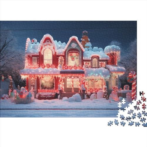 Weihnachtstag 1000 Teile Weihnachtsthema Holzpuzzle Für Jugendliche & Erwachsene - Entspannendes Denkspiel, Hausdekoration & Herausfordernder Spaß (1000pcs (75x50cm)) von WZXYMXDP