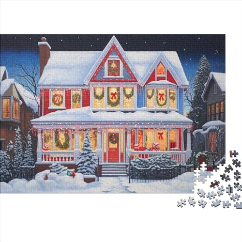 Weihnachtstag 1000 Teile Weihnachtsthema Holzpuzzle - Gehirnspiel, Bildungswolle Freude & Entspannende Hausdekoration (Gruppenaktivität, Ab 12 Jahren) von WZXYMXDP