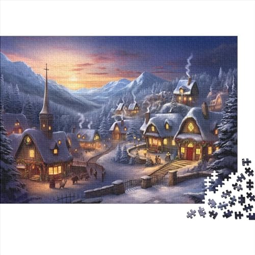 Weihnachtstag 1000 Teile Weihnachtsthema Holzpuzzle - Spannendes Gehirnspiel & Entspannende Hausdekoration (Ab 12 Jahren) von WZXYMXDP