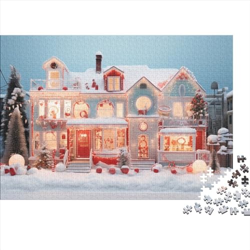 Weihnachtstag 1000 Teile Weihnachtsthema Holzpuzzle - Spannendes Gehirnspiel & Entspannende Hausdekoration (Ab 12 Jahren) von WZXYMXDP