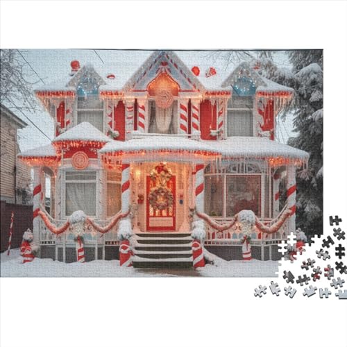 Weihnachtstag 1000 Teile Weihnachtsthema Puzzle - Entspannender Gruppen Spaß, Hausdekoration Kunst & Denkspiel (Familienherausforderung) von WZXYMXDP