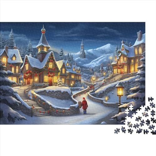 Weihnachtstag 1000 Teile Weihnachtsthema Puzzles Für Erwachsene - Intellektuelles Spiel, Stressabbau, Hausdekoration, Bildungspiel, Herausforderung (1000pcs (75x50cm)) von WZXYMXDP