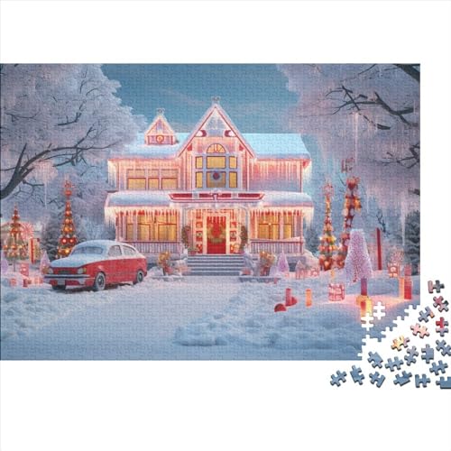 Weihnachtstag Puzzle - 1000 Teile Weihnachtsthema Gehirnspiel, Entspannende Herausforderung & Premium Hausdekoration (Für Alle Ab 12 Jahren) von WZXYMXDP