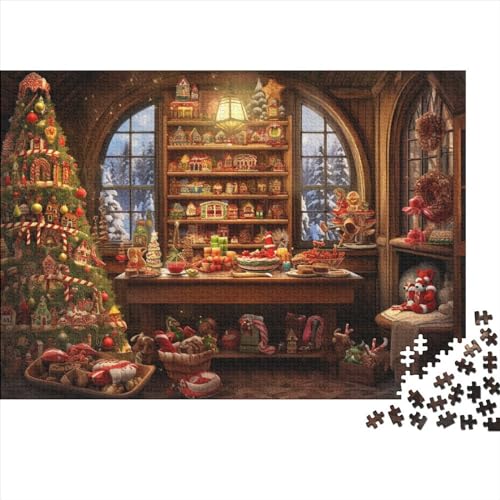 Weihnachtstag Puzzle Für Jugendliche Und Erwachsene - 1000 Teile Weihnachtsthema Hausdekoration Kunst, Gehirnspiel & Entspannende Mentale Freude (1000pcs (75x50cm)) von WZXYMXDP