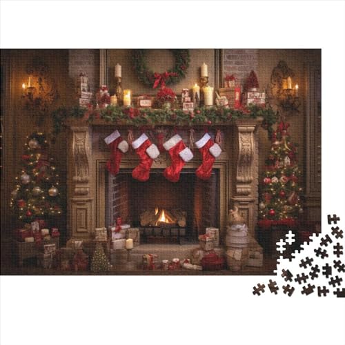 Weihnachtsthema 1000 Teile Socken Puzzle - Entspannender Gruppen Spaß, Hausdekoration Kunst & Denkspiel (Familienherausforderung) von WZXYMXDP