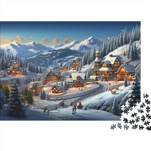 Weihnachtsthema 1000 Teile Socken Puzzles Für Erwachsene - Intellektuelles Spiel, Bildungspiel, Hausdekoration, Stressabbau, Herausforderung (1000pcs (75x50cm)) von WZXYMXDP