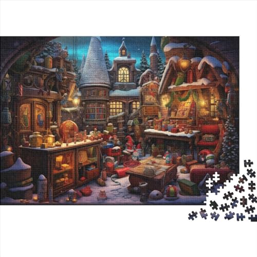 Weihnachtsthema 1000 Teile Socken Puzzles Für Erwachsene - Intellektuelles Spiel, Bildungspiel, Hausdekoration, Stressabbau, Herausforderung (1000pcs (75x50cm)) von WZXYMXDP