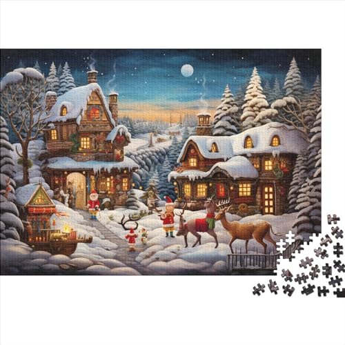 Weihnachtsthema 1000 Teile Socken Puzzles Für Erwachsene - Intellektuelles Spiel, Hausdekoration, Bildungspiel, Stressabbau, Herausforderung (1000pcs (75x50cm)) von WZXYMXDP