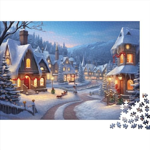 Weihnachtsthema 1000 Teile Socken Puzzles Für Erwachsene - Intellektuelles Spiel, Stressabbau, Hausdekoration, Bildungspiel, Herausforderung (1000pcs (75x50cm)) von WZXYMXDP