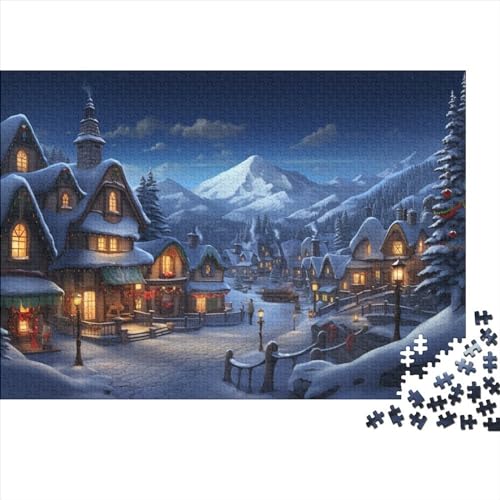 Weihnachtsthema Holzpuzzles Für Erwachsene - 1000 Teile Socken Intellektuelles Spiel, Stressabbau, Bildungswert, Hausdekoration, Premium & Langlebig (1000pcs (75x50cm)) von WZXYMXDP