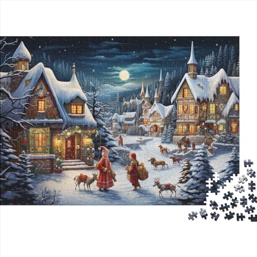 Weihnachtsthema Holzpuzzles Für Erwachsene - 1000 Teile Socken Intellektuelles Spiel, Stressabbau, Bildungswert, Hausdekoration, Premium & Langlebig (1000pcs (75x50cm)) von WZXYMXDP