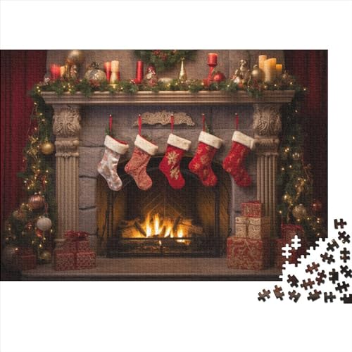 Weihnachtsthema Puzzle - 1000 Teile Socken Bildungswertes Denkspiel, Hausdekoration & Entspannende Qualität (Für Alle Ab 12 Jahren) von WZXYMXDP