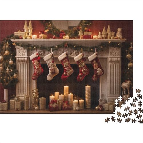 Weihnachtsthema Puzzle - 1000 Teile Socken Bildungswertes Denkspiel, Hausdekoration & Entspannende Qualität (Für Alle Ab 12 Jahren) von WZXYMXDP