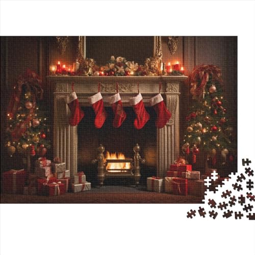 Weihnachtsthema Puzzle - 1000 Teile Socken Entspannendes Gehirnspiel & Premium Hausdekoration (Für Alle Ab 12 Jahren) von WZXYMXDP