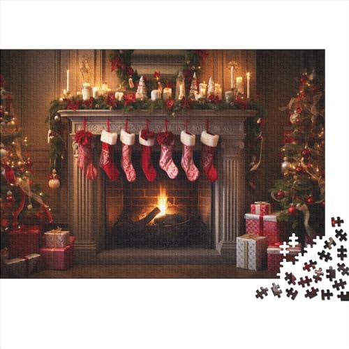 Weihnachtsthema Puzzle - 1000 Teile Socken Entspannendes Gehirnspiel & Premium Hausdekoration (Für Alle Ab 12 Jahren) von WZXYMXDP
