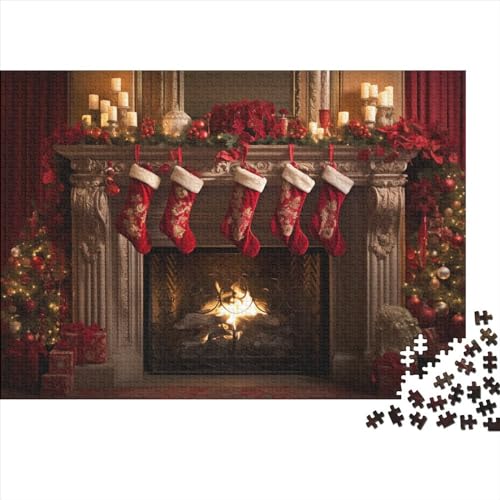 Weihnachtsthema Puzzle - 1000 Teile Socken Gehirnspiel, Entspannende Herausforderung & Hausdekoration Kunst (Ab 12 Jahren) von WZXYMXDP