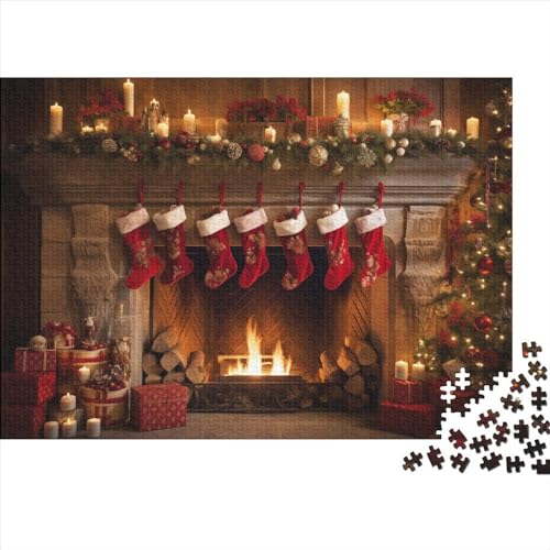 Weihnachtsthema Puzzle Für Erwachsene - 1000 Teile Socken Denkspiel, Entspannende Aktivität & Premium Hausdekoration (1000pcs (75x50cm)) von WZXYMXDP