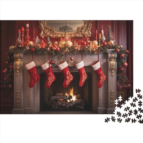 Weihnachtsthema Puzzle Für Erwachsene - 1000 Teile Socken Denkspiel, Entspannende Aktivität & Premium Hausdekoration (1000pcs (75x50cm)) von WZXYMXDP
