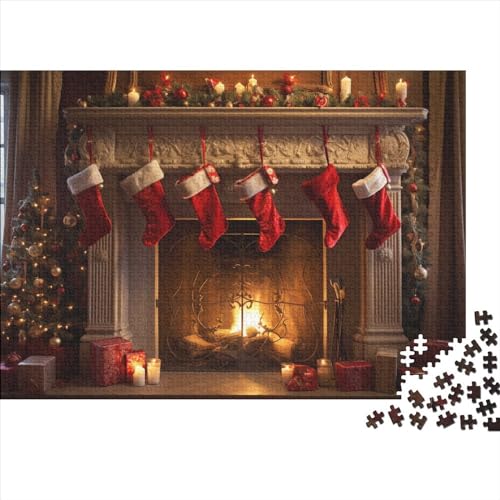 Weihnachtsthema Puzzle Für Erwachsene - 1000 Teile Socken Denkspiel, Entspannende Aktivität & Premium Hausdekoration (1000pcs (75x50cm)) von WZXYMXDP