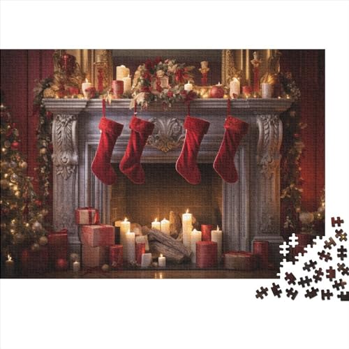 Weihnachtsthema Puzzle Für Familienaktivitäten - 1000 Teile Socken Hausdekoration Kunst, Bildungswertes Denkspiel & Entspannender Spaß (1000pcs (75x50cm)) von WZXYMXDP