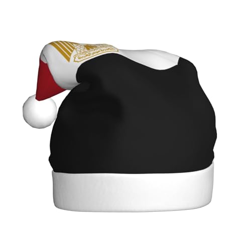 WZYCWB Ägyptische Flagge Erwachsene Weihnachtsmütze Unisex Weihnachtsmann Weihnachten Halloween Urlaub Party Erwachsene Plüsch Weihnachtsmütze von WZYCWB