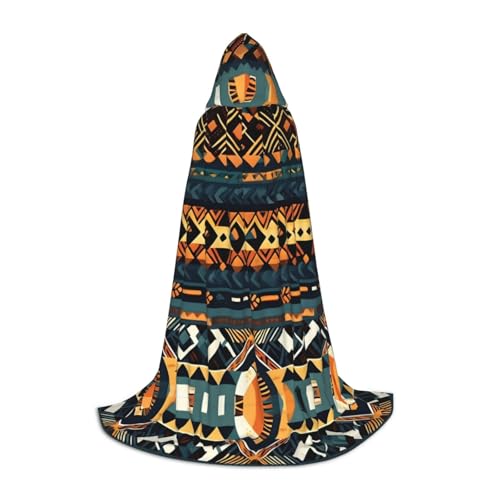WZYCWB Afrikanischer Tribal-Umhang mit ethnischer Textur, Größe M, bedruckt, perfekt für Zauberer und Rollenspiel-Kostüme (S-L) von WZYCWB